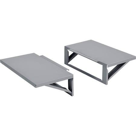 Global Industrial Side Shelf Kit For  Computer Cabinet, Dark Gray, Set Of 2 237368DG